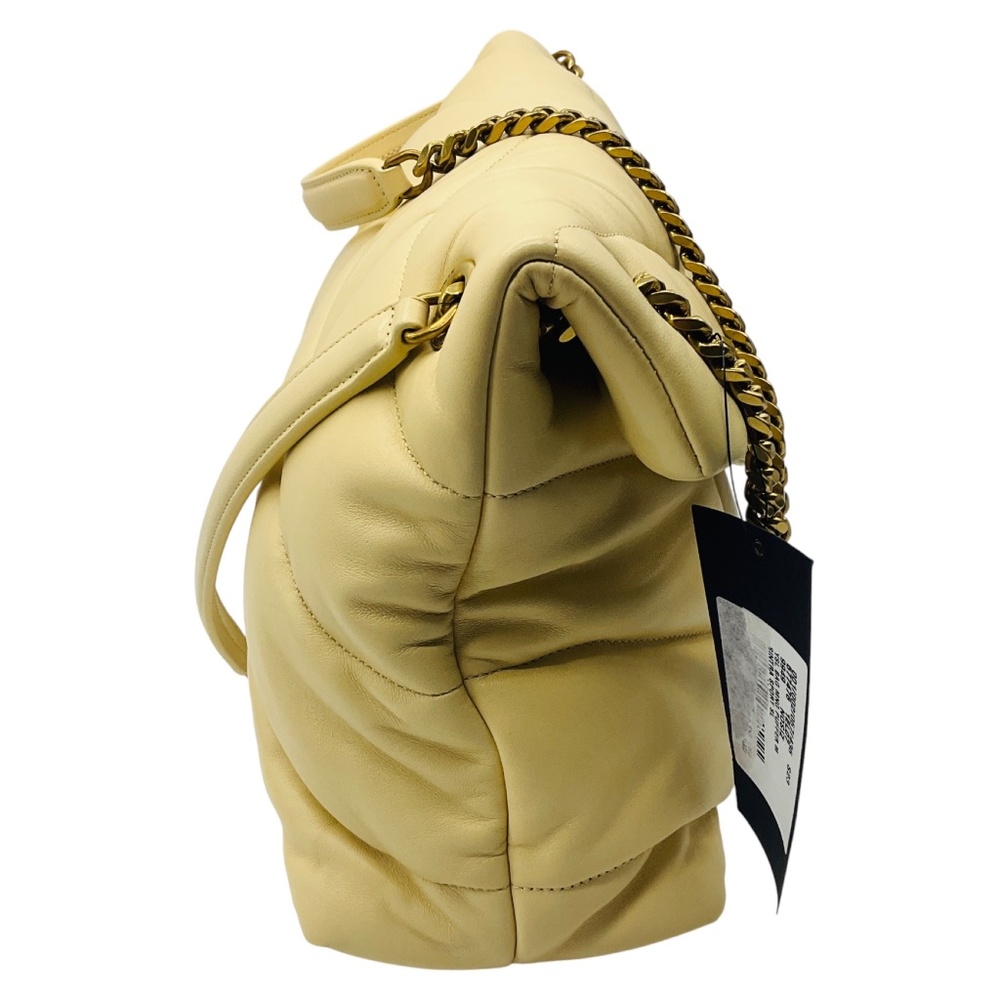 SAINT LAURENT LIGHT YELLOW QUILTED LAMBSKIN LEATHER MEDIUM PUFFER BAG - Picture 2 of 16